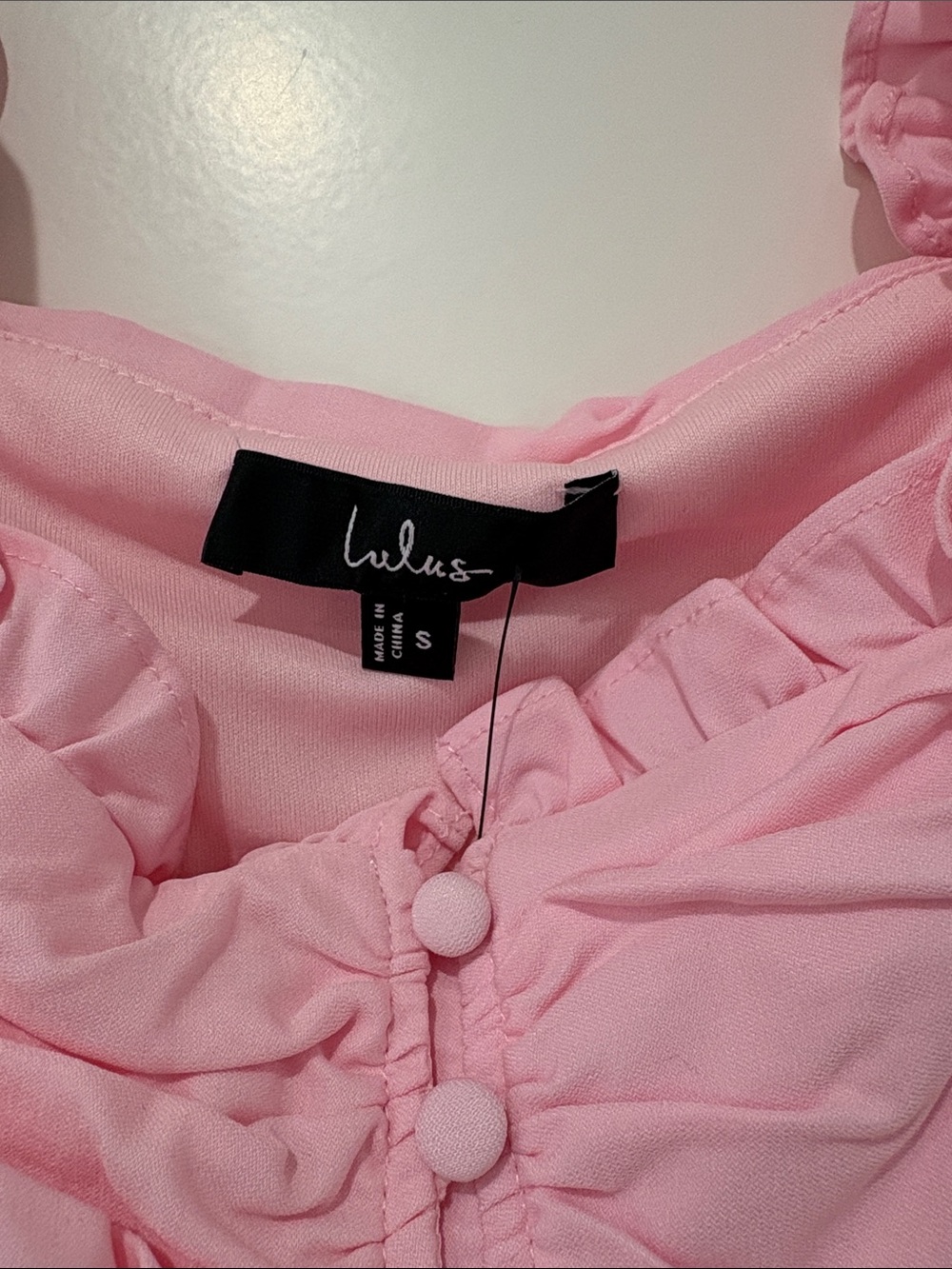NEW Lulu's Pastel Pink Ruched Ruffle Camisole - Picture 2 of 4